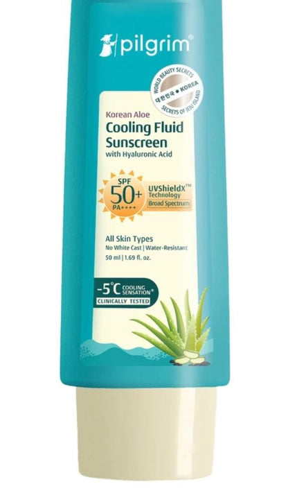 Pilgrim Korean Aloe Cooling Fluid Sunscreen SPF 50+ PA++++ (50ml)