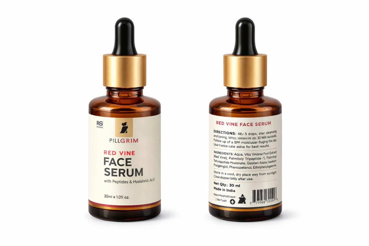 Pilgrim Red Vine Face Serum (with Peptides & Hyaluronic Acid) 30ml
