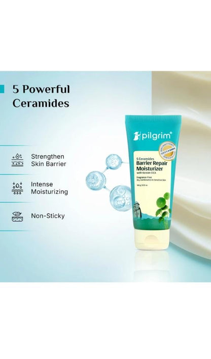 Pilgrim 5 Ceramides Barrier Repair Moisturizer with Korean CICA (100 g)