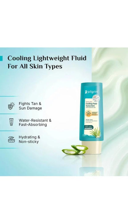 Pilgrim Korean Aloe Cooling Fluid Sunscreen SPF 50+ PA++++ (50ml)