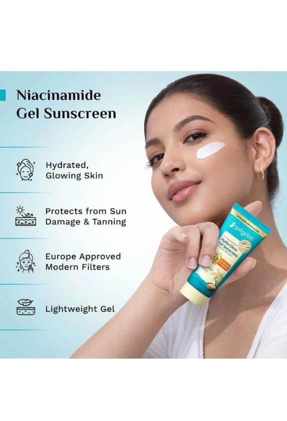 Pilgrim 5% Niacinamide Hydra Glow Gel Sunscreen SPF 50+ PA++++ (40ml)